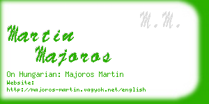 martin majoros business card